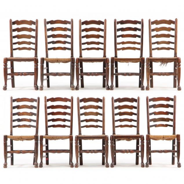 assembled-set-of-ten-english-country-ladder-back-chairs