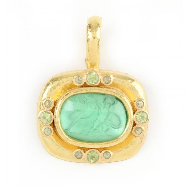 19kt-venetian-glass-and-peridot-pendant-elizabeth-locke