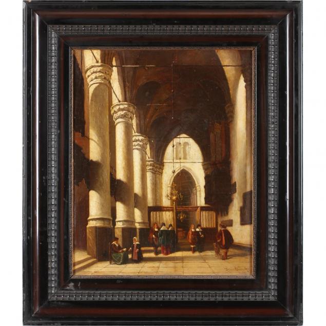 jan-baptist-tetar-van-elven-dutch-1805-1879-church-interior