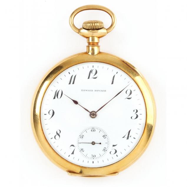 18kt-gold-openface-pocket-watch-e-howard-watch-co