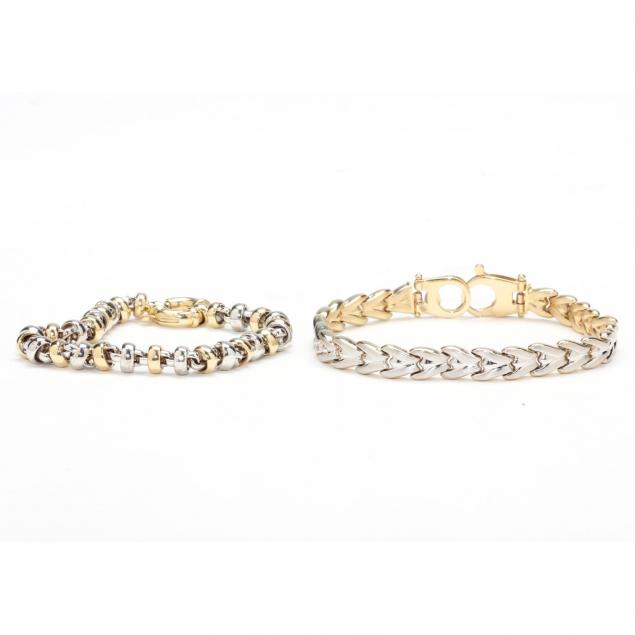 two-14kt-two-tone-gold-bracelets
