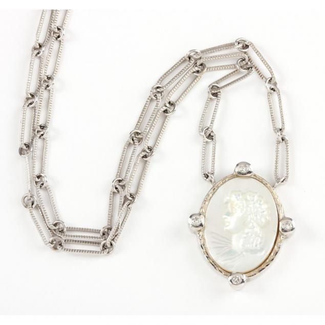 18kt-mother-of-pearl-and-diamond-cameo-necklace