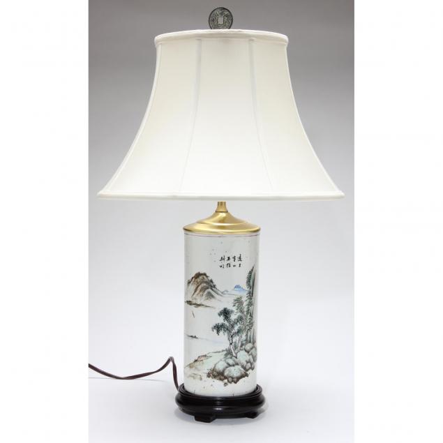 chinese-porcelain-cylinder-vase-table-lamp