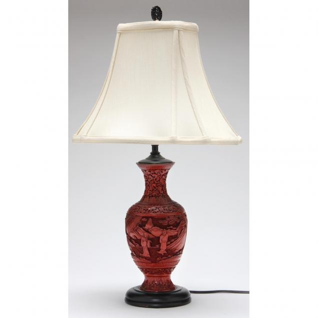 antique-cinnabar-vase-table-lamp