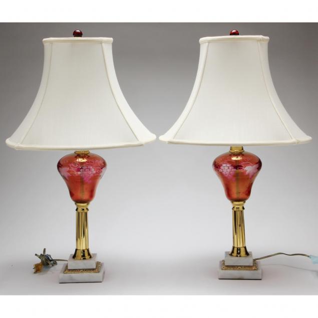 pair-of-cranberry-glass-table-lamps