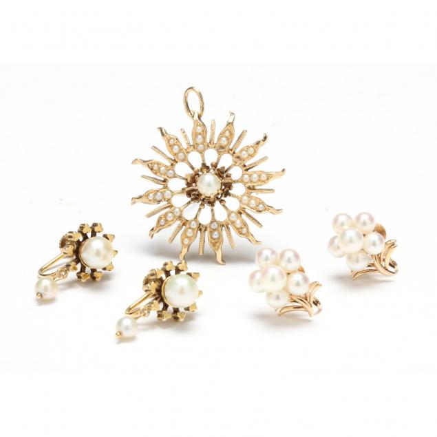 a-14kt-gold-and-pearl-grouping