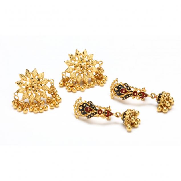 two-pairs-high-karat-gold-earrings