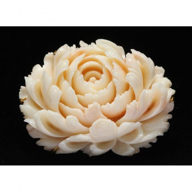 18kt-carved-coral-brooch