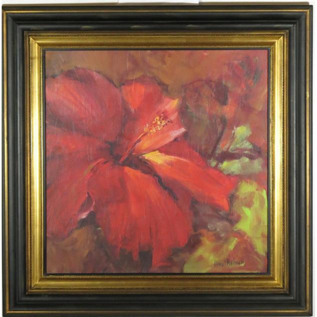 decorative-print-of-a-red-hibiscus