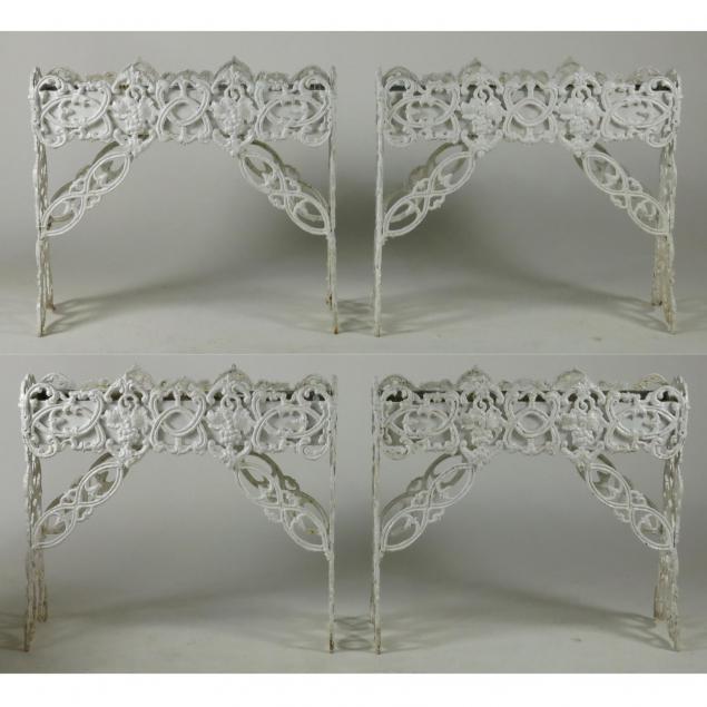 four-victorian-cast-iron-planters