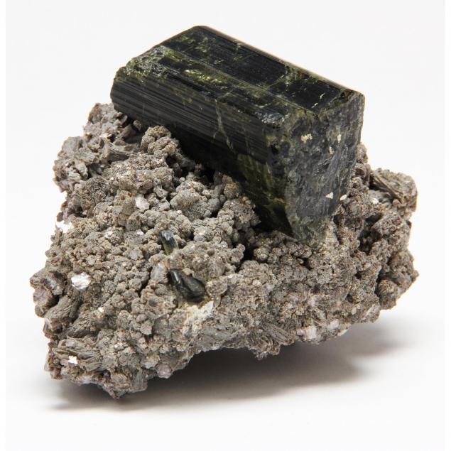 brazilian-dark-green-tourmaline-crystal-in-matrix