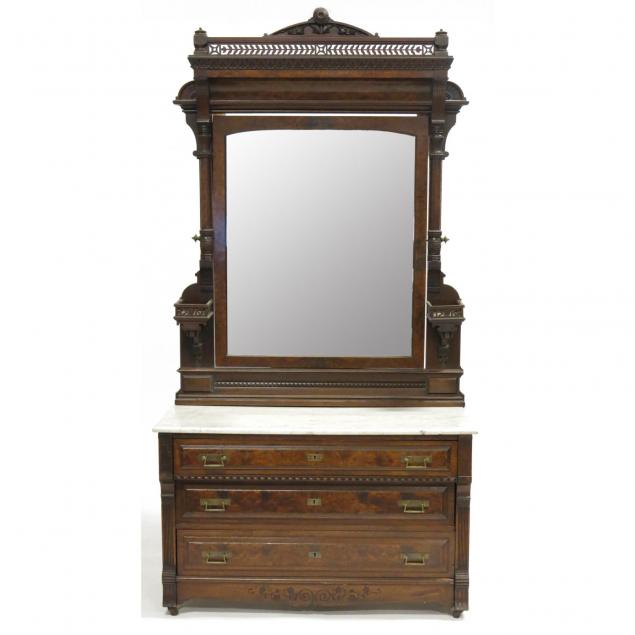 Aesthetic Period Marble Top Chest With, Chest With Mirror On Top