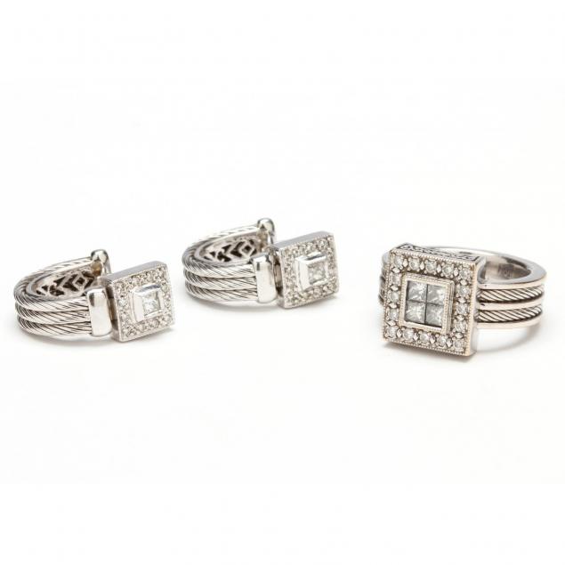 18kt-white-gold-diamond-ring-and-earrings