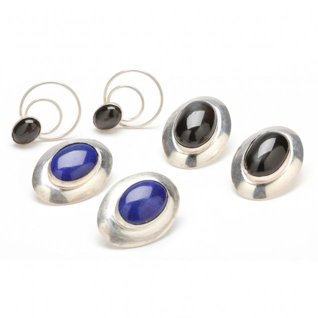 three-pairs-sterling-earrings