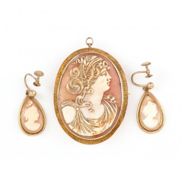 cameo-brooch-pendant-and-a-pair-of-cameo-earrings