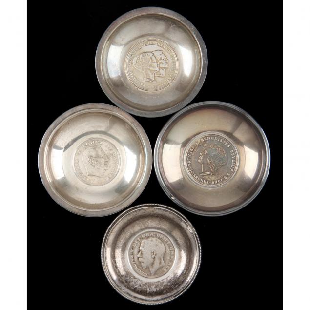 four-danish-silver-coin-dishes