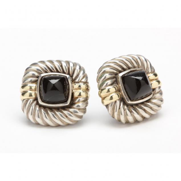 pair-of-14kt-and-sterling-silver-onyx-earrings-david-yurman