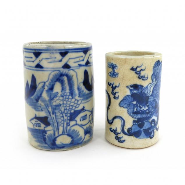 two-antique-chinese-porcelain-brush-pots