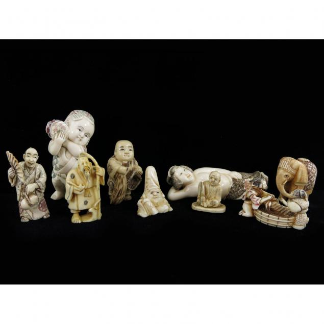 nine-carved-chinese-ivory-pieces