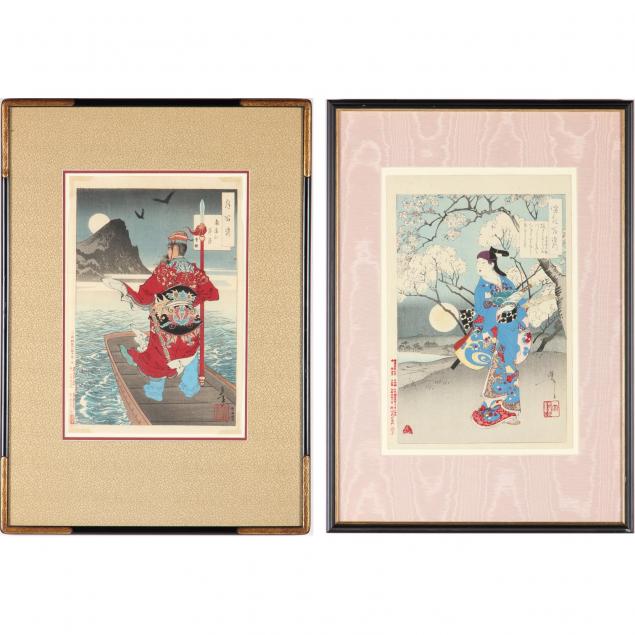 two-antique-japanese-woodblock-prints-by-yoshitoshi