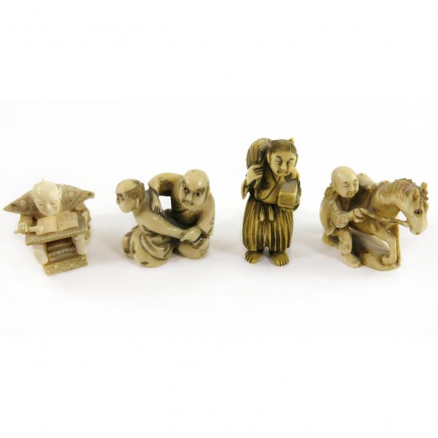 four-antique-figural-ivory-netsukes