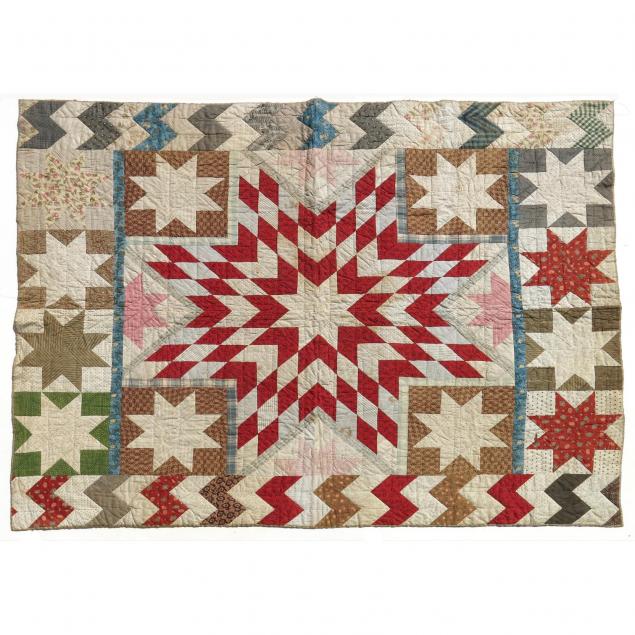 vintage-applique-star-pattern-quilt