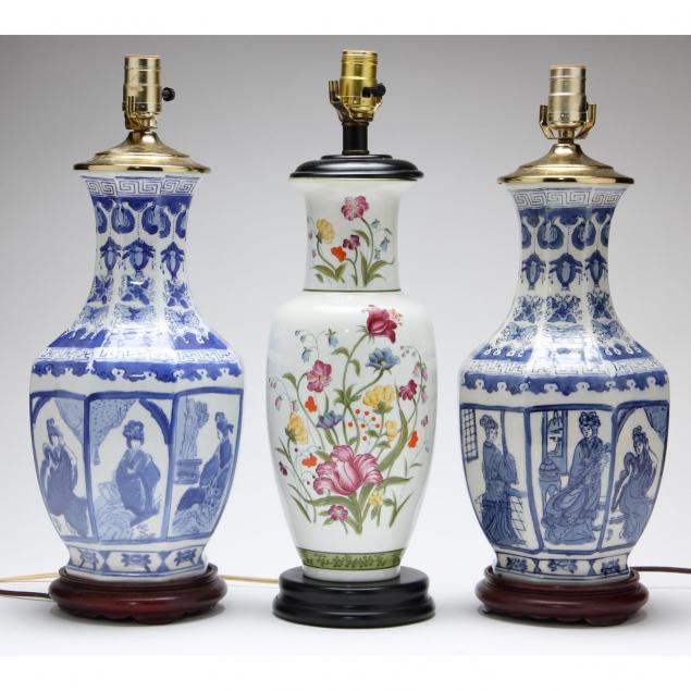 three-porcelain-table-lamps