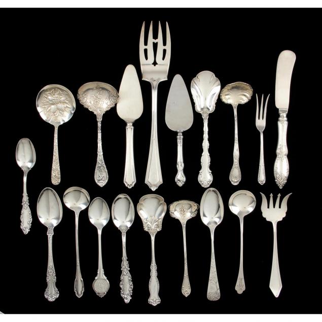 group-of-assorted-vintage-antique-sterling-silver-flatware