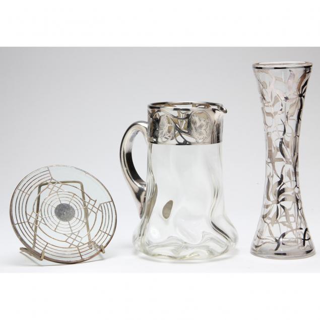 three-pieces-of-silver-overlay-glassware