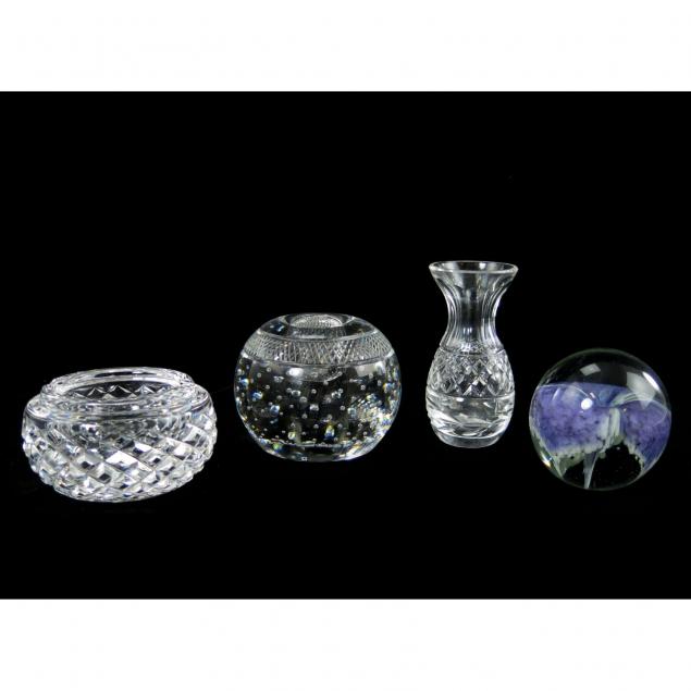 four-signed-glass-crystal-items