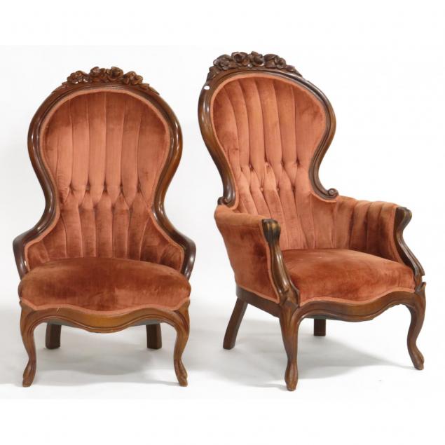 pair-of-victorian-style-his-and-her-armchairs