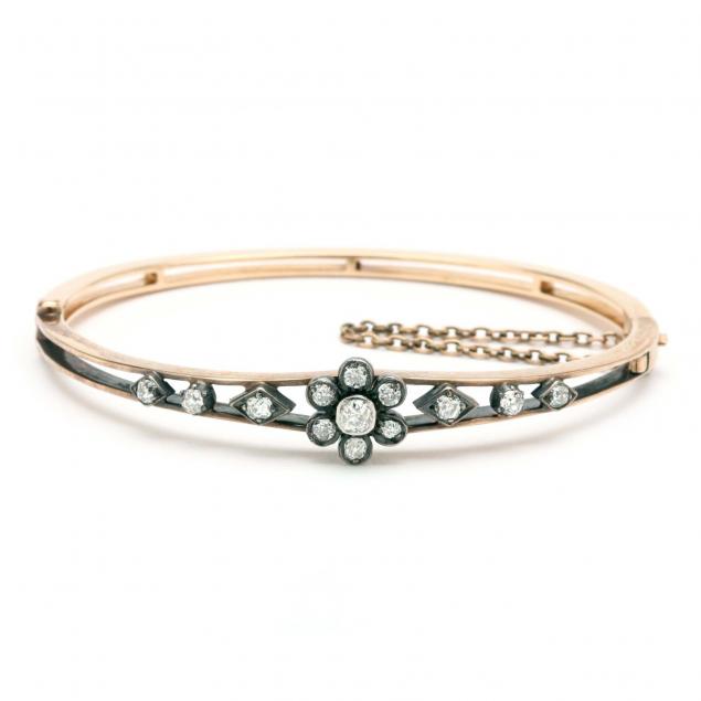 victorian-14kt-diamond-bangle-bracelet