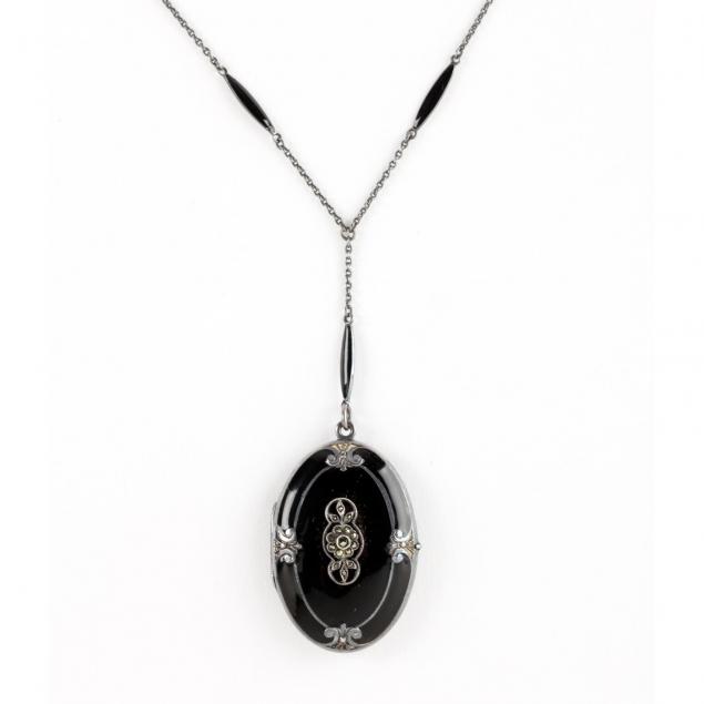 victorian-sterling-and-onyx-locket-necklace