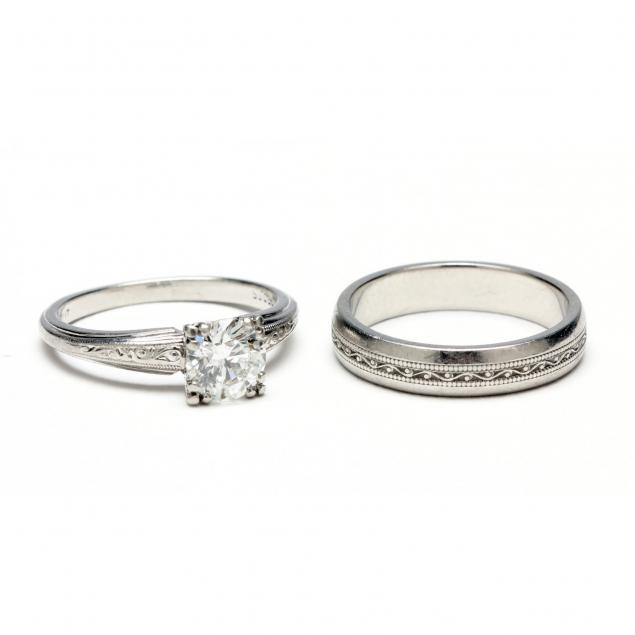 platinum-diamond-ring-and-platinum-band-jabel