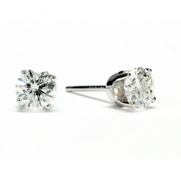 pair-of-platinum-and-diamond-stud-earrings