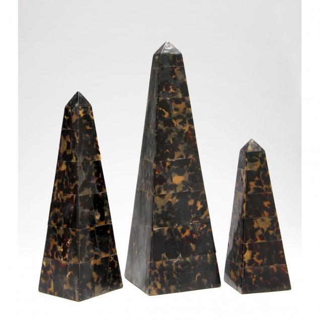 three-graduated-faux-tortoise-shell-obelisks