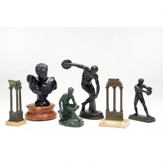 group-of-miniature-grand-tour-bronzes