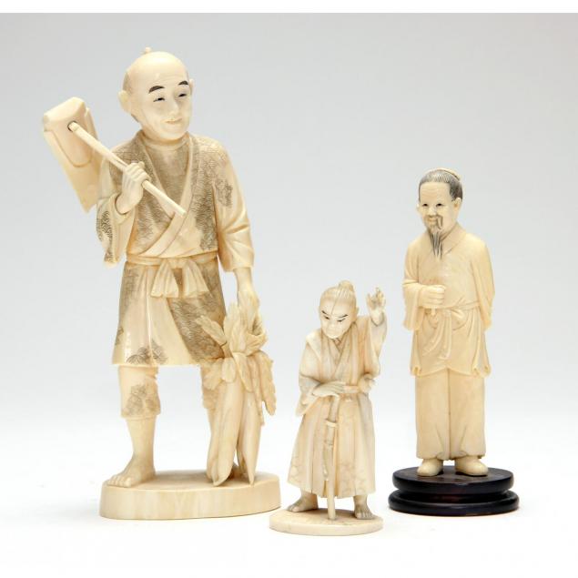 three-japanese-ivory-okimonos