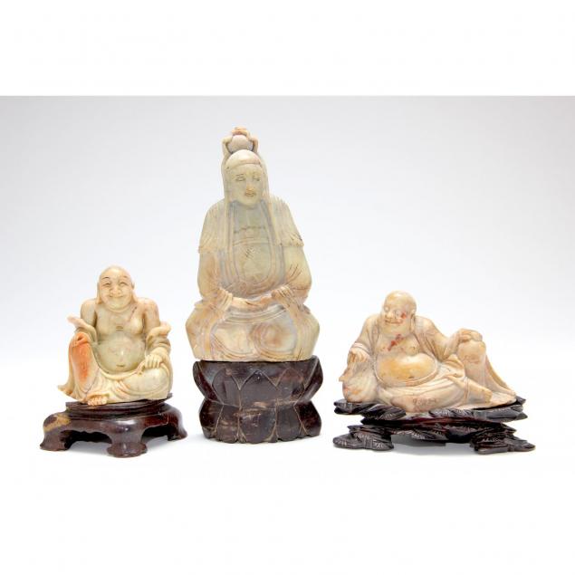 three-antique-chinese-soapstone-carvings-of-the-buddha