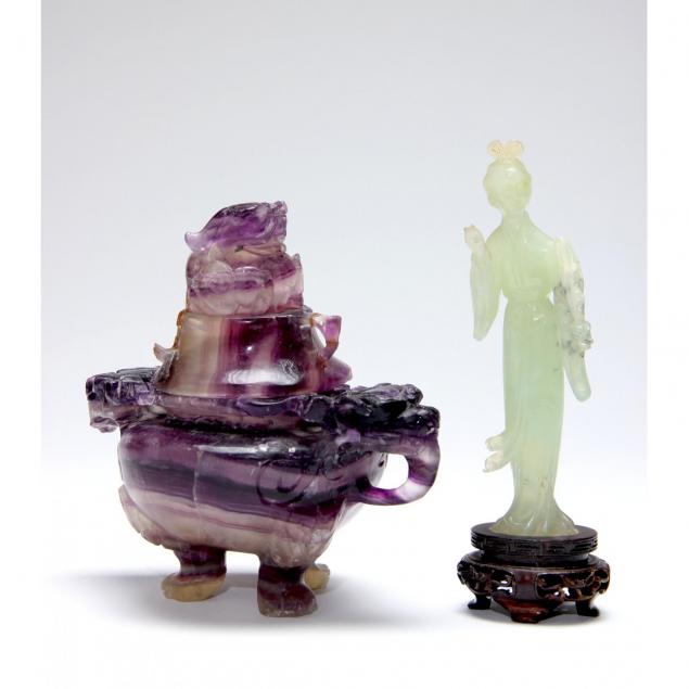 carved-stone-censer-and-guanyin