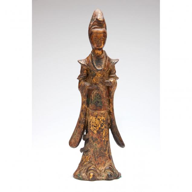 fine-chinese-gilt-bronze-figure-of-guanyin