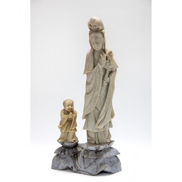 chinese-carved-soapstone-figure-of-guanyin-and-shancai