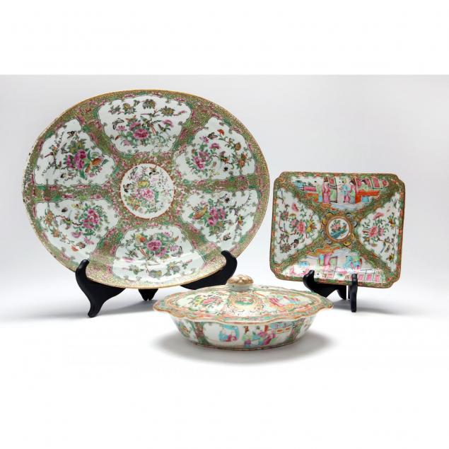 three-chinese-medallion-porcelain-servers