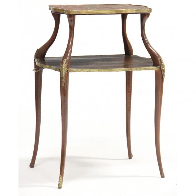 french-two-tier-marble-top-side-table