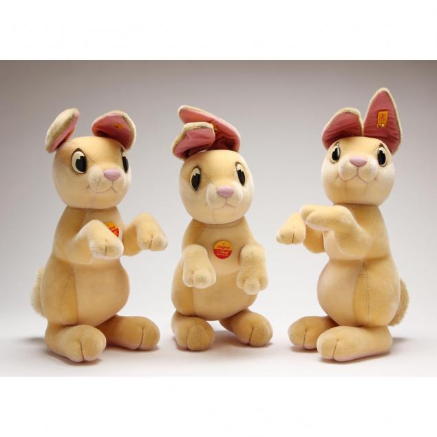 group-of-three-life-size-steiff-rabbits