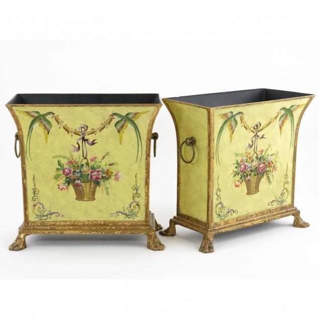 pair-of-decorative-toleware-planters