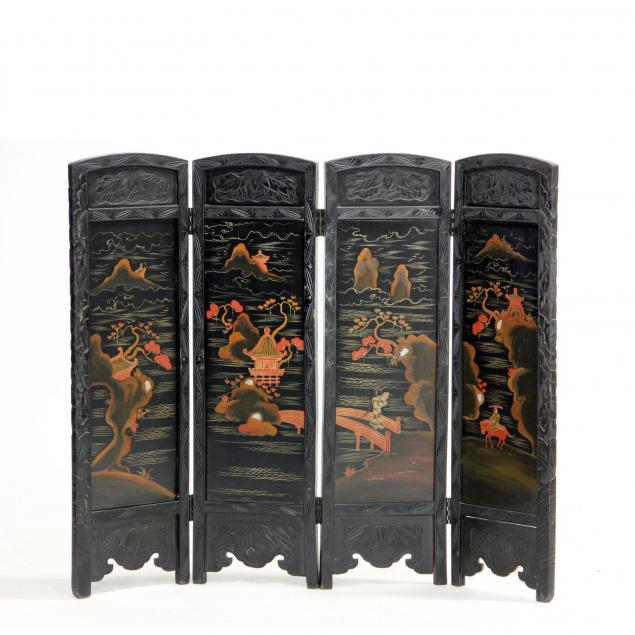 chinese-lacquered-and-painted-four-panel-screen