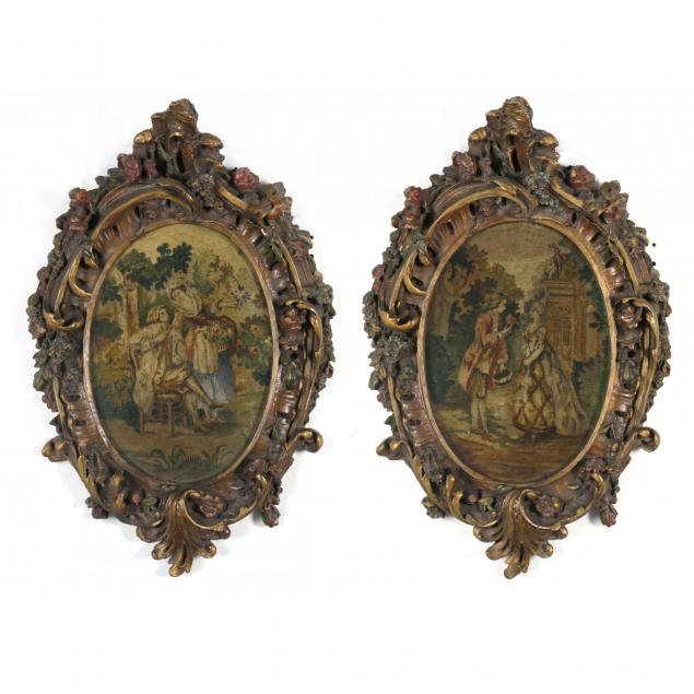pair-of-ornately-framed-decorative-paintings-on-vellum