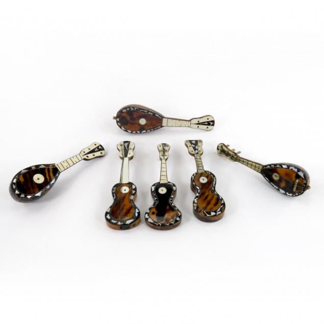 six-miniature-inlaid-string-instruments