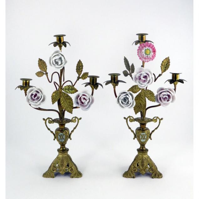 pair-of-spanish-brass-and-porcelain-candelabra